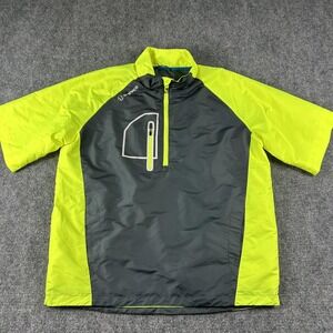 Sunice Golf‎ Pullover Mens Large Yellow Gray Short Sleeve 1/2 Zip Windbreaker